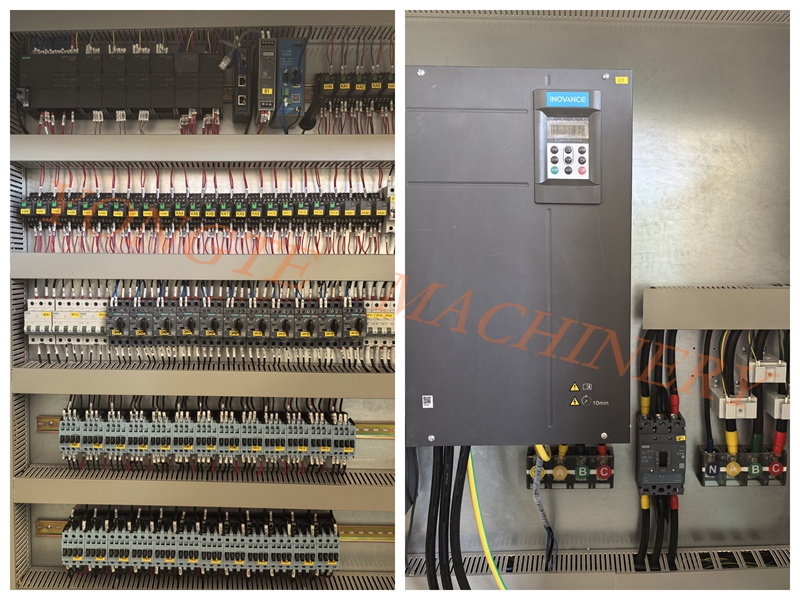 Das hochwertige elektronische Steuerungssystem von Yongte Plastic Maschinen hilft den effizienten Betrieb von Holzproduktionsleitungen