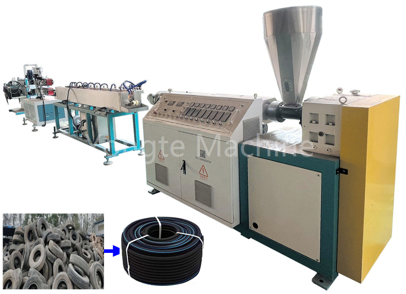 Gummi -Bewässerungsschlauchherstellung Maschine mit recycelter Gummireifenverschwendung